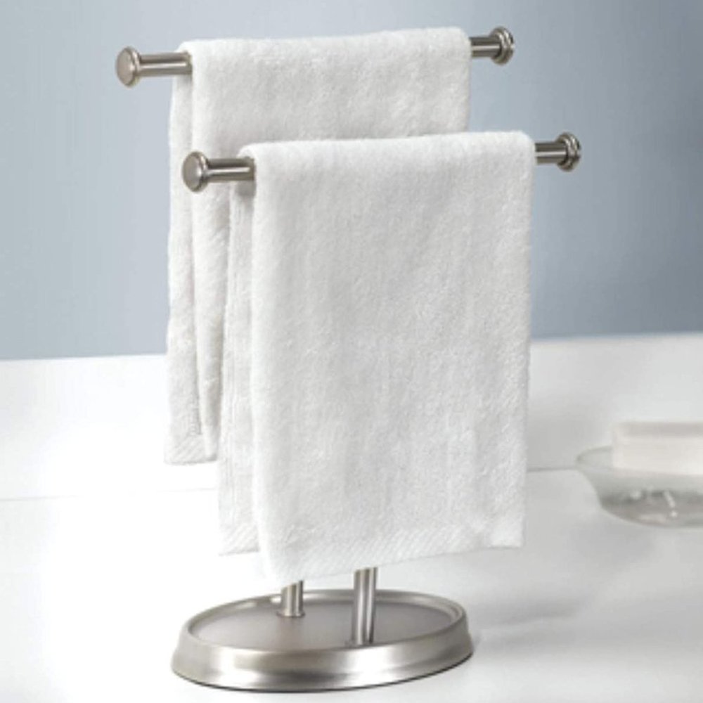 NWT ~ Umbra Palm Double Hand Towel Tree, Brushed Nickel
